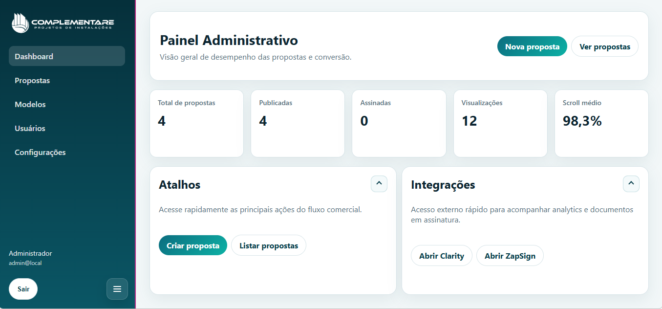 Sistema de gerenciamento de propostas