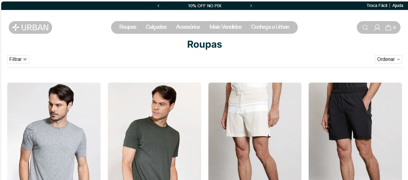 Site para loja de roupas